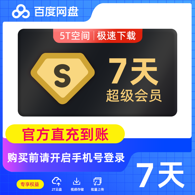 百度网盘超级会员『7天』